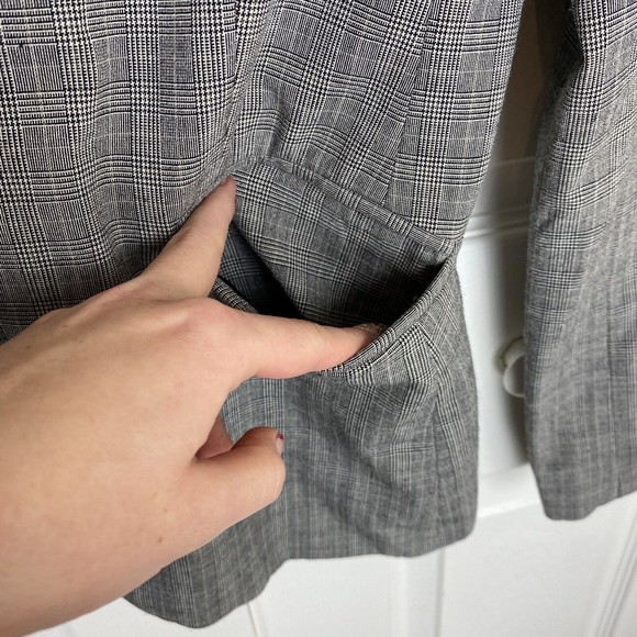 Norma Kamali Size 12 Blazer Gray Plaid Jacket Button Sports Coat Women's - Picture 5 of 7